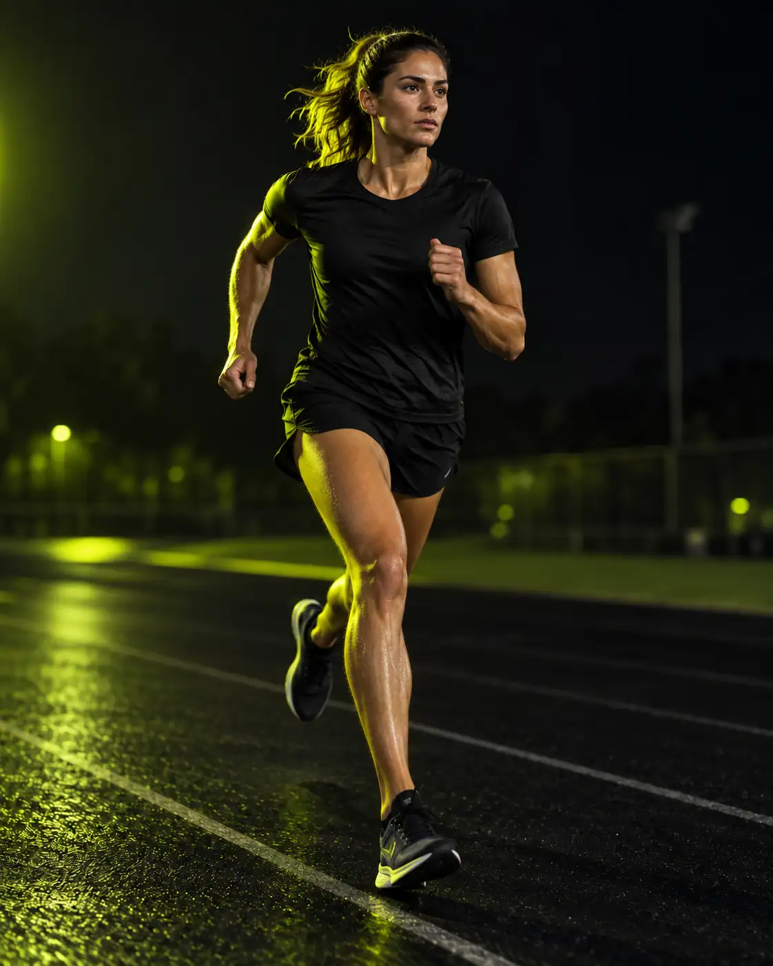 A running creator checking her run on her phone after a session